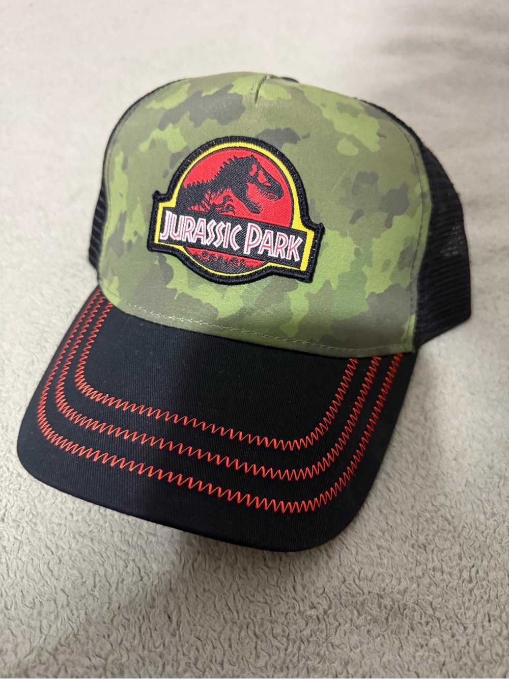 Jurassic Park Camouflage Youth Trucker Hat - Green & Black
